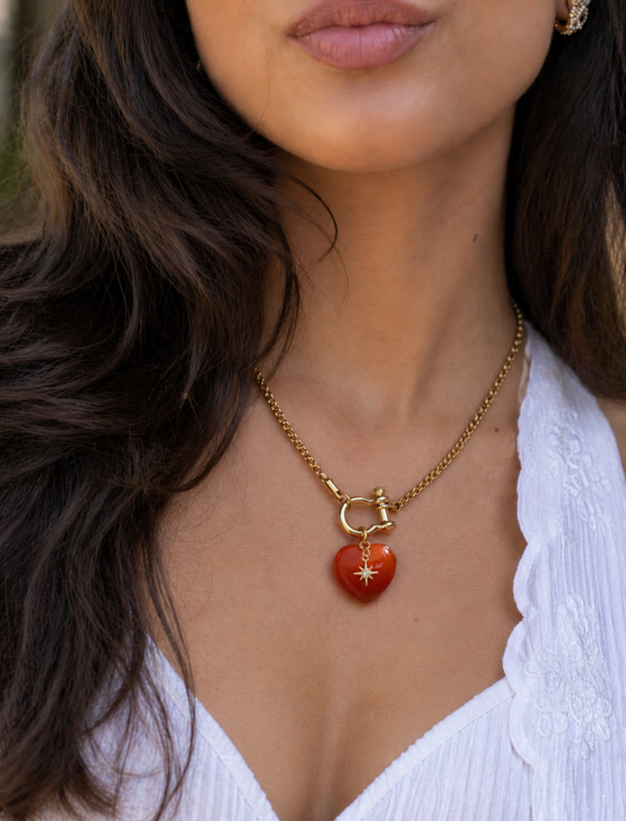 Aurora Horseshoe Healing Crystal Necklace Collection for Luck